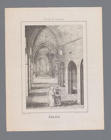 Interior of the abbey church of Sénanque, T. Laval, 1855 Canvas Print