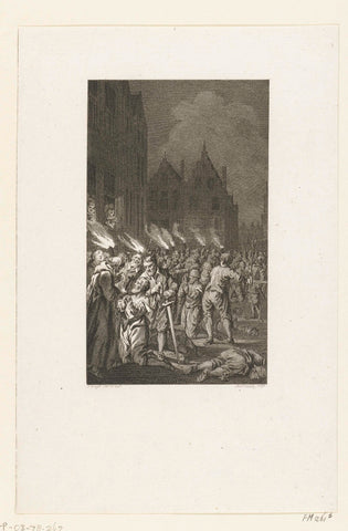 Gildemeesters beheaded at Zwolle, 1416, Reinier Vinkeles (I), 1783 - 1799 Canvas Print