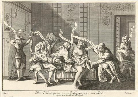 Sexual assault of the Queen of Hungary, 1742, anonymous, 1742 Canvas Print