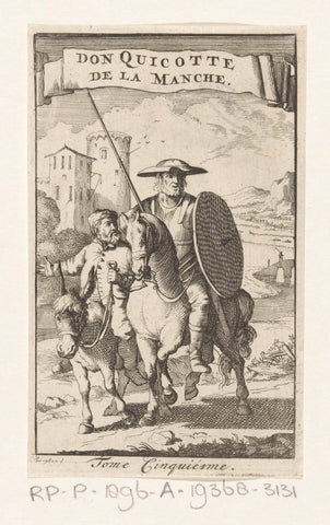 Don Quixote and Sancho, Caspar Luyken, 1696 Canvas Print