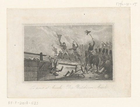 Battle on the bridge of Arcole, 1796, anonymous, 1821 - 1899 Canvas Print