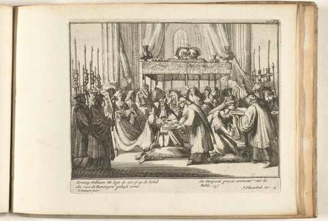 William III Takes the Oath During the Coronation, 1689, Pieter Pickaert, 1689 Canvas Print