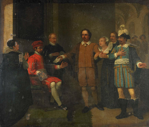 Jacob Simonsz de Rijk getting the Spanish Governor-General Requesens to Release Marnix van Sint Aldegonde, 1575, Jan Willem Pieneman, 1805 - 1808 Canvas Print