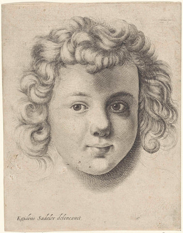 Head of a child, Wenceslaus Hollar, 1646 Canvas Print