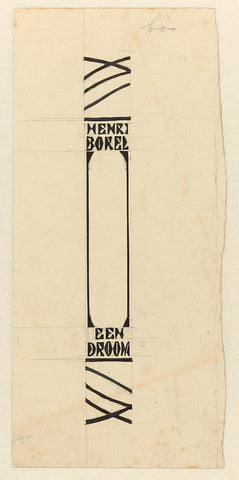 Design for a book back for: Henri Borel, A dream, 1899, Jan Toorop, in or before 1899 Canvas Print