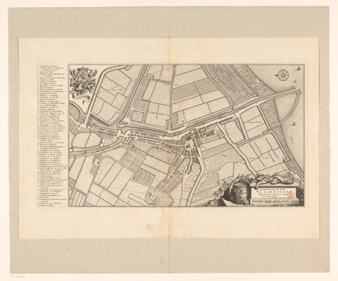 Map of Vlaardingen, anonymous, 1772 - 1775 Canvas Print