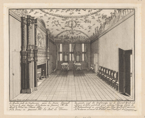 The large conference room in the Huis ter Nieuburch in Rijswijk, 1697, Jan van Vianen, 1697 Canvas Print