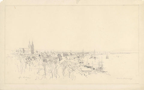 Gezicht op Bordeaux, Maxime François Antoine Lalanne, 1837–1886 Canvas Print