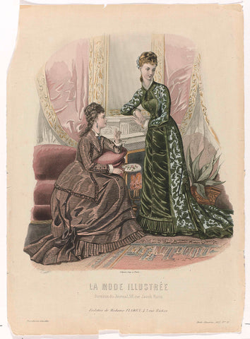 La Mode Illustrée, 1877, No. 51 : Toilettes de Madame Fladry (...), J. Bonnard, 1877 Canvas Print