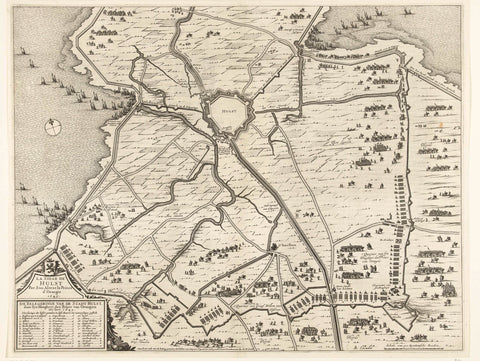 Siege of Hulst by Frederik Hendrik, 1645, Claes Jansz. Visscher (II) (workshop or), 1649 Canvas Print