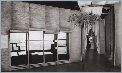 Room with maps and landscapes in a display case on the left, at the right behind a passage, c. 1991 Canvas Print