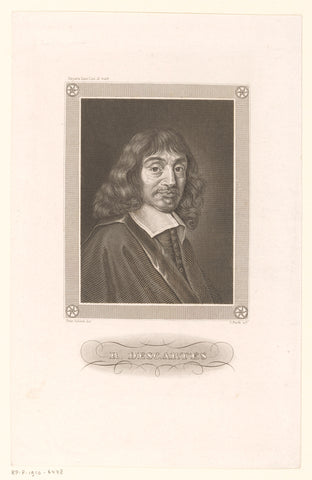 Portrait of René Descartes, Karl Barth, 1828 - 1853 Canvas Print