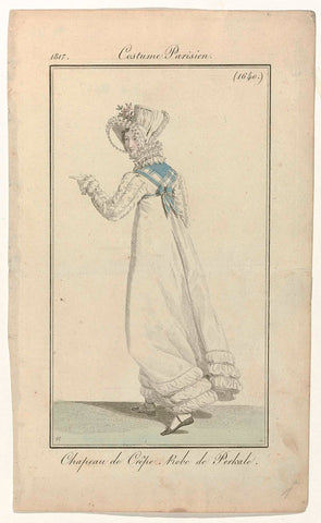 Journal des Dames et des Modes, Costume Parisien, 15 April 1817, (1640): Chapeau de Crêp (...), Pierre Charles Baquoy, 1817 Canvas Print