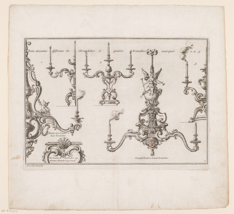 Girandoles, André-Charles Boulle, c. 1710 - c. 1720 Canvas Print