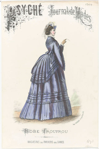 Psyché Journal de Modes, 1871 : Robe Froufrou des (...), anonymous, 1871 Canvas Print