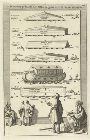 Noah's Ark in six different guises, Jan Luyken, 1690 Canvas Print