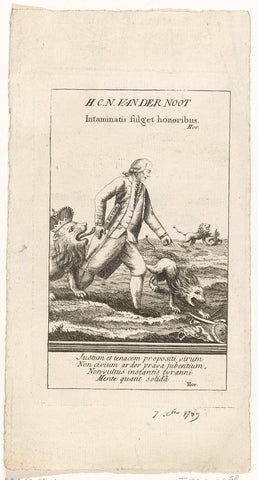 Cartoon on Hendrik van der Noot, anonymous, 1787 - 1790 Canvas Print