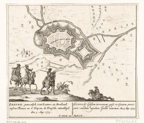 Map of Zoutleeuw, 1705, Pieter Schenk (I), 1705 Canvas Print