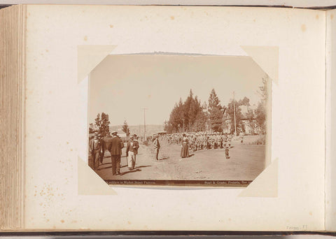 British soldiers marching on Marktstraat in Pretoria, Stoel & Groote, c. 1900 Canvas Print