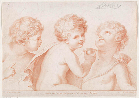 Drie putti ,Francesco Bartolozzi, 1786 Canvas Print