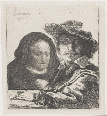 Self-portrait with Saskia, Rembrandt van Rijn, 1685 - 1759 Canvas Print