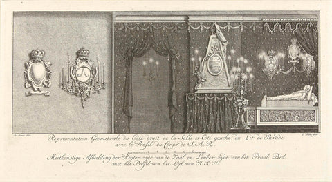 Parade hall with side view of float with Princess Anna, 1759, Simon Fokke, 1759 Canvas Print