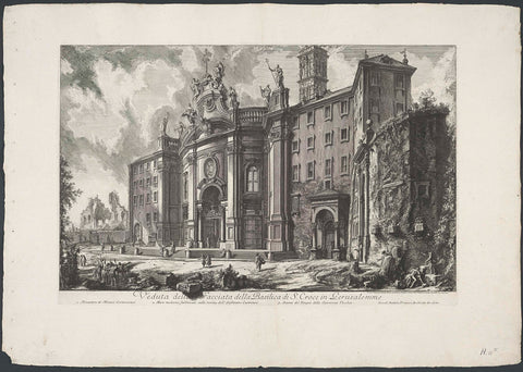 Santa Croce in Gerusalemme in Rome, Giovanni Battista Piranesi, 1748-1778 Canvas Print