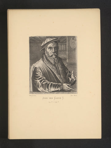 Reproductie van een gravure van een portret van Joos van Cleve door Hendrick Hondius, Joseph Maes, c. 1872 - in or before 1877 Canvas Print