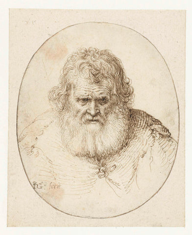 Portrait of an old man, Jacob de Gheyn (II), 1600 - 1605 Canvas Print