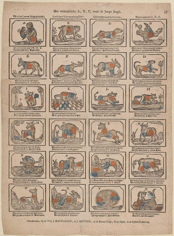 Het vermaaklyke A,B,C. voor de jonge jeugd, J. Ratelband en J. Bouwer, c. 1760 - c. 1767 Canvas Print