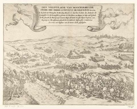 Battle of the Mookerheide, 1574, Frans van den Wijngaerde, 1643- 1645 Canvas Print