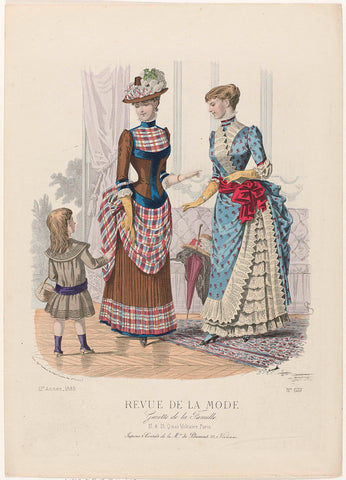 Revue de la Mode, Gazette de la Famille, Sunday, August 19, 1883, 12th year, No. 607: Jupons & Corsets (...), P. Deferneville, 1883 Canvas Print