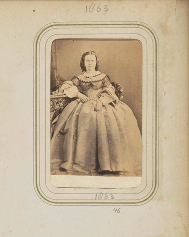 Portrait of Mrs JC Sauveur in a Pleated Dress, A. Böeseken, c. 1863 Canvas Print