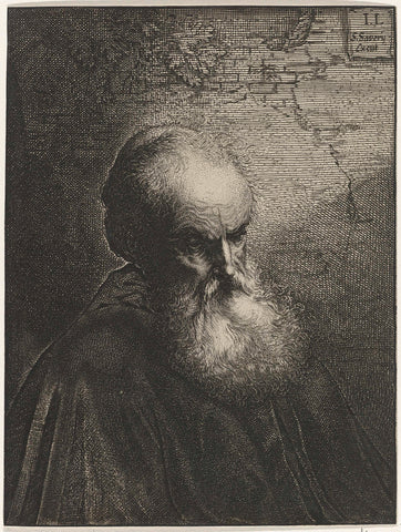 Portrait of an Old Man with Beard, Salomon Savery, 1617 - 1665 Canvas Print