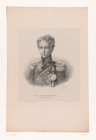 Portrait of Louis Charles of Orléans, Victor Larée, 1831 Canvas Print