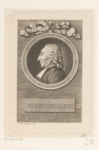 Portret van Friedrich Germanus Lüdke, Daniel Nikolaus Chodowiecki, 1780 Canvas Print