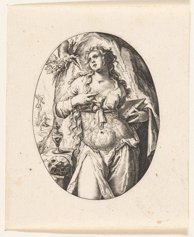 De boetvaardige Maria Magdalena, Jacob de Gheyn (I), 1588 - 1592 Canvas Print