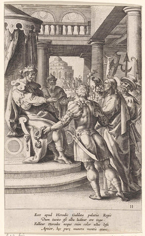 Christ for Herod, Antonie Wierix (II), 1583 - 1587 Canvas Print