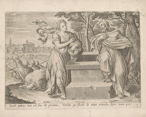 Christus en de Samaritaanse vrouw, Hans Collaert (I), 1643 Canvas Print