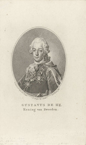 Portrait of Gustav III of Sweden, Theodorus de Roode, 1782 Canvas Print