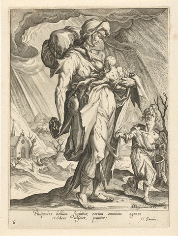 Poverty (Paupertas), Zacharias Dolendo, 1596 - 1597 Canvas Print