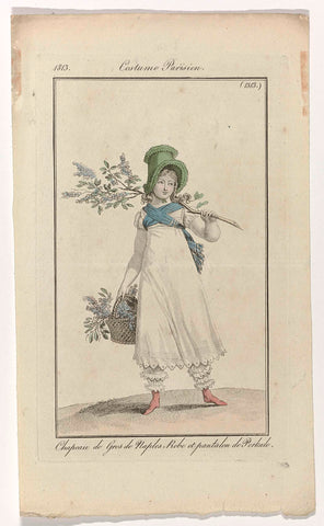 Journal des Dames et des Modes, Costume Parisien, 20 May 1813, (1313): Chapeau de Gros de Naples (...), anonymous, 1813 Canvas Print