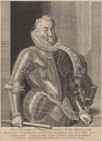 Portrait of emperor Rudolf II, Aegidius Sadeler, 1609 Canvas Print