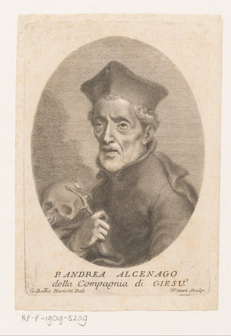 Portrait of clergyman Andrea Alcenago, Giovanni Marco Pitteri, 1712 - 1786 Canvas Print