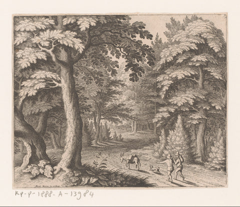 Forest road with travelers, Matthäus Merian (I), 1625 Canvas Print