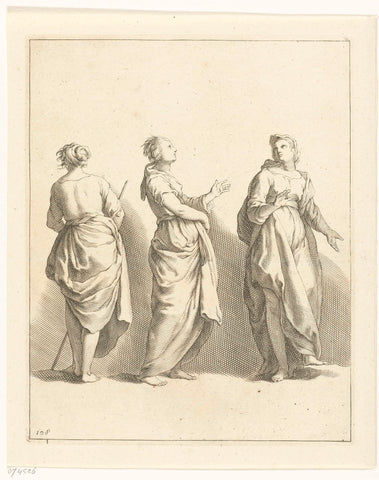 Drie vrouwen, Frederick Bloemaert, c. 1650 - c. 1700 Canvas Print