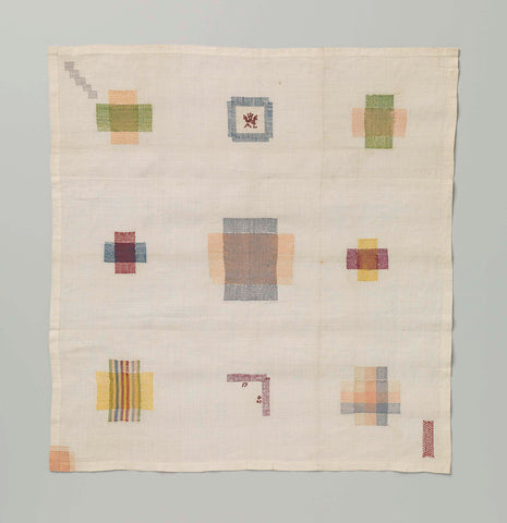 Stoplap of multicolored silk and linen on linen., anonymous, 1742 Canvas Print