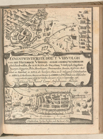 Title page of Historisch verhael, band 7 (vol. 21), 1631-1632, anonymous, 1631 - 1635 Canvas Print