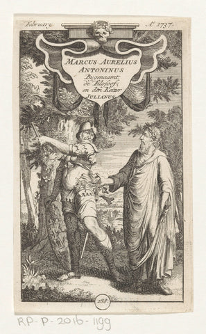 Conversation between emperors Marcus Aurelius and Julian the Apostate, anonymous, 1737 Canvas Print