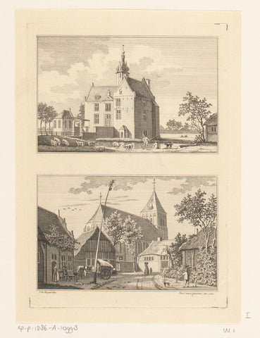 House Steens and village view at Winnekendonk, 1739, Paulus van Liender, 1761 Canvas Print